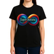 Camisa Preta Especial Infinity Black Feminina Super Autistas