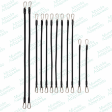 Kit 12 Elásticos e 24 Mosquetões