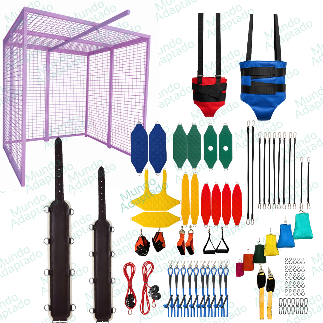 Combo 2-Gaiola 2x2x2m+Trilho+Kit Acessórios com Cinto 6 Pontos