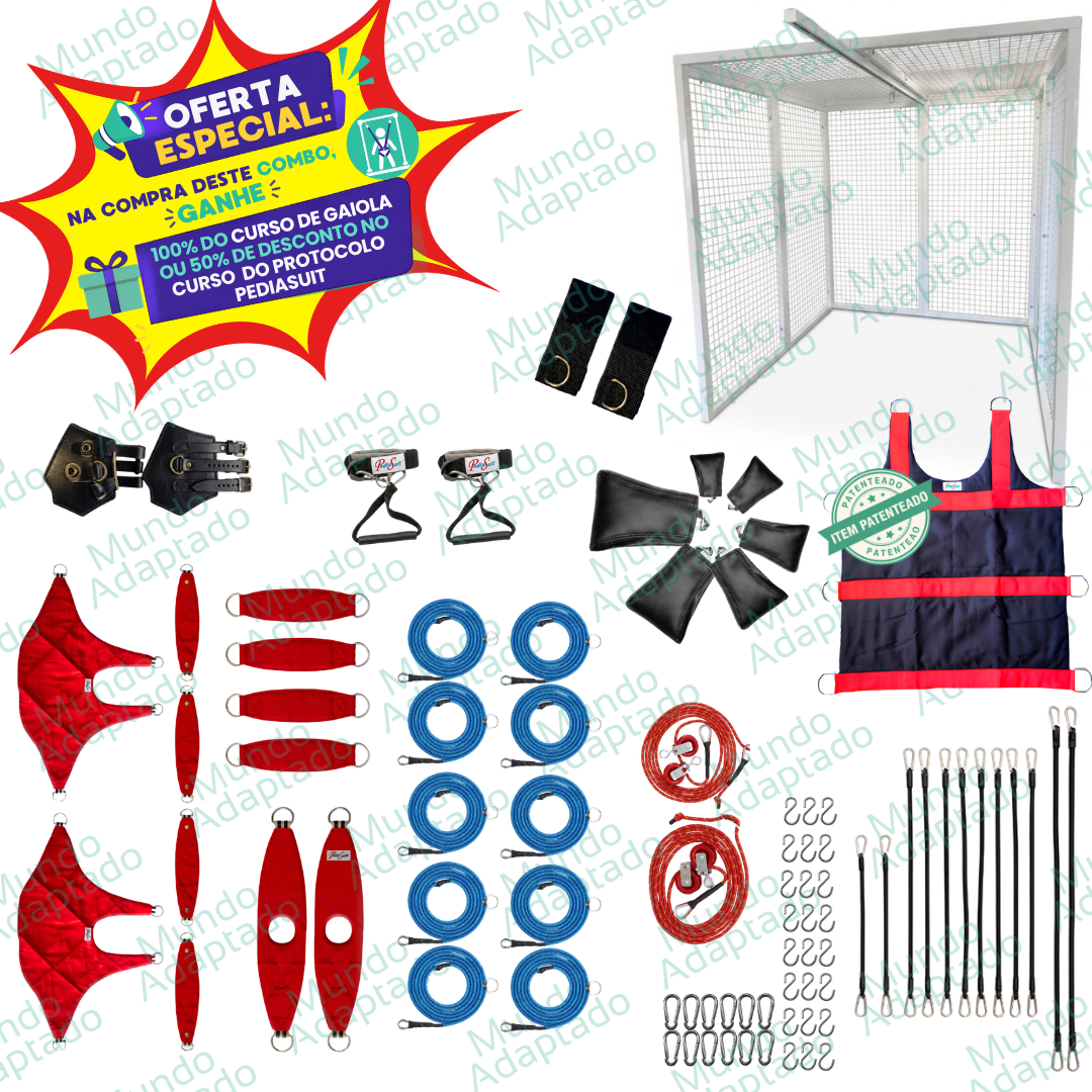 Combo 7 Gaiola 2X2X2m+Trilho de Marchas+Kit c/Cinto 8 pontos