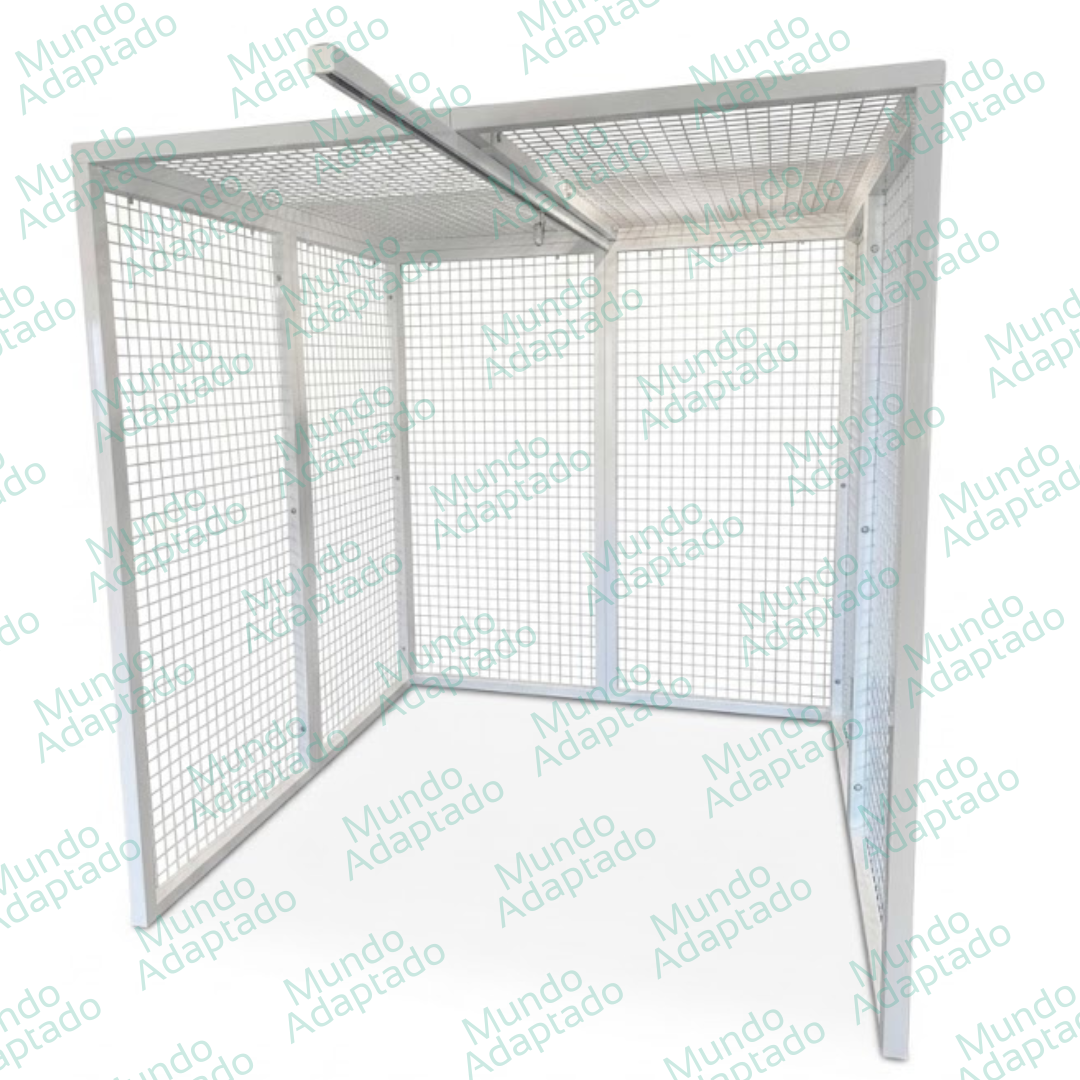Gaiola de habilidades 2x2x2m, grades 9x12cm+Trilho de Marcha